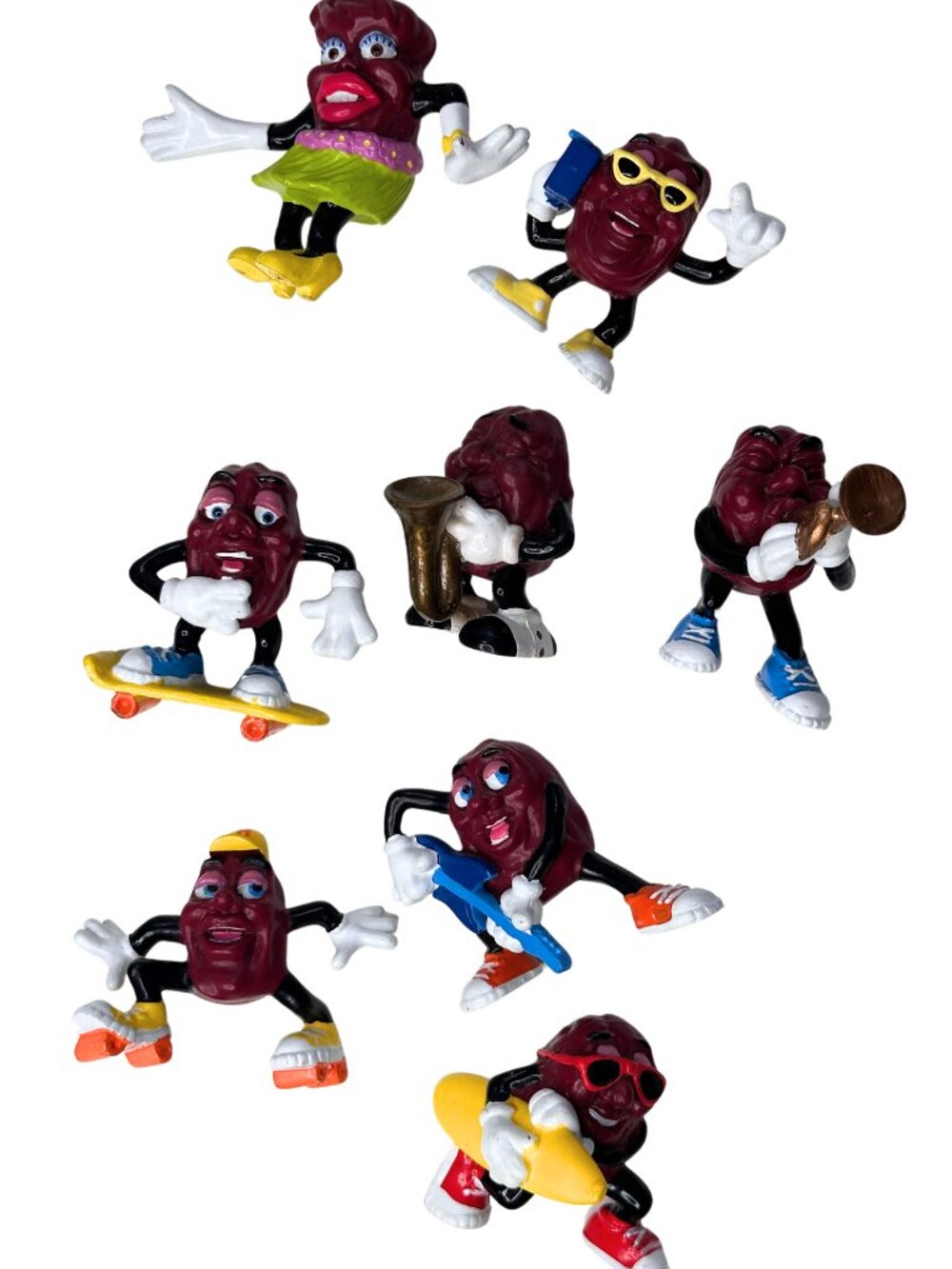 VTG California Raisin Toy Figures Collectible Set, 1980s Figurines